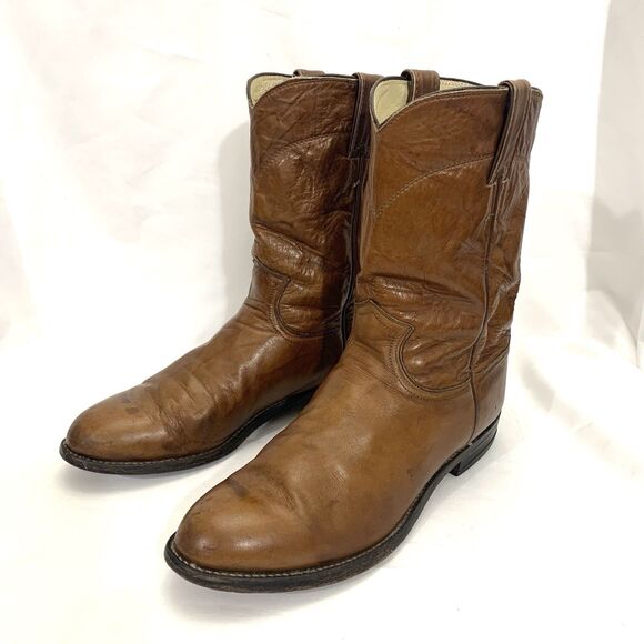 Justin 3163 Marbled Leather Roper Boots Men\'s 8.5 E main image 4
